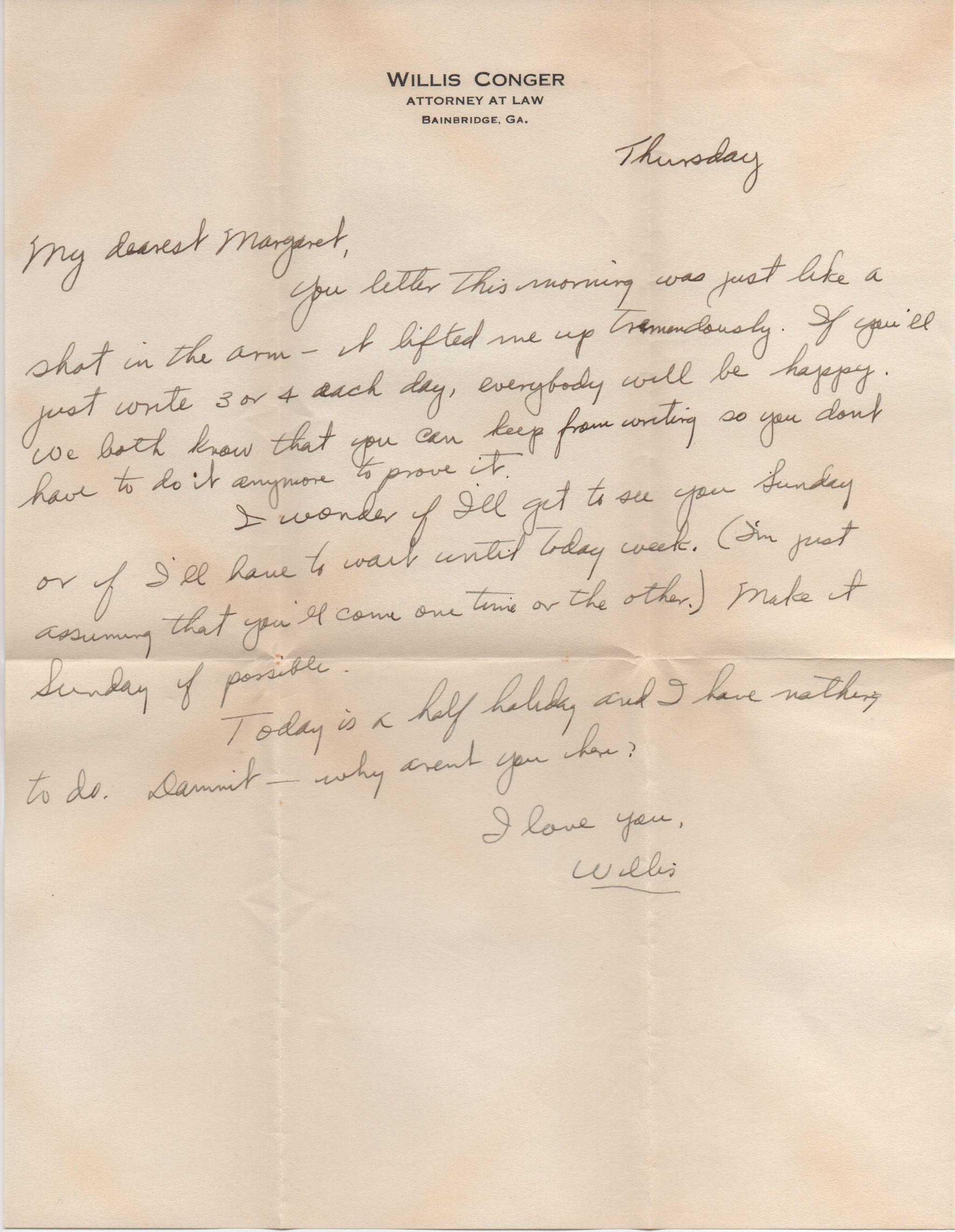 August 8, 1940: Front of letter