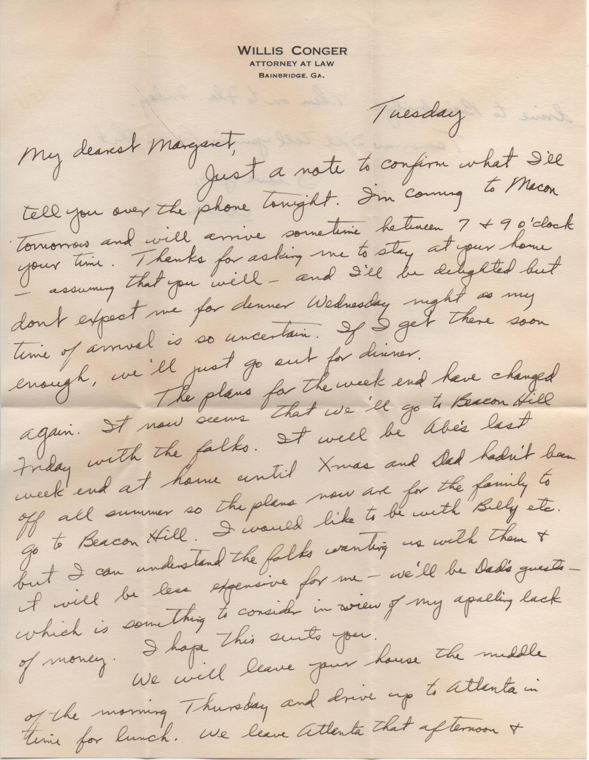 August 13, 1940: Front of letter