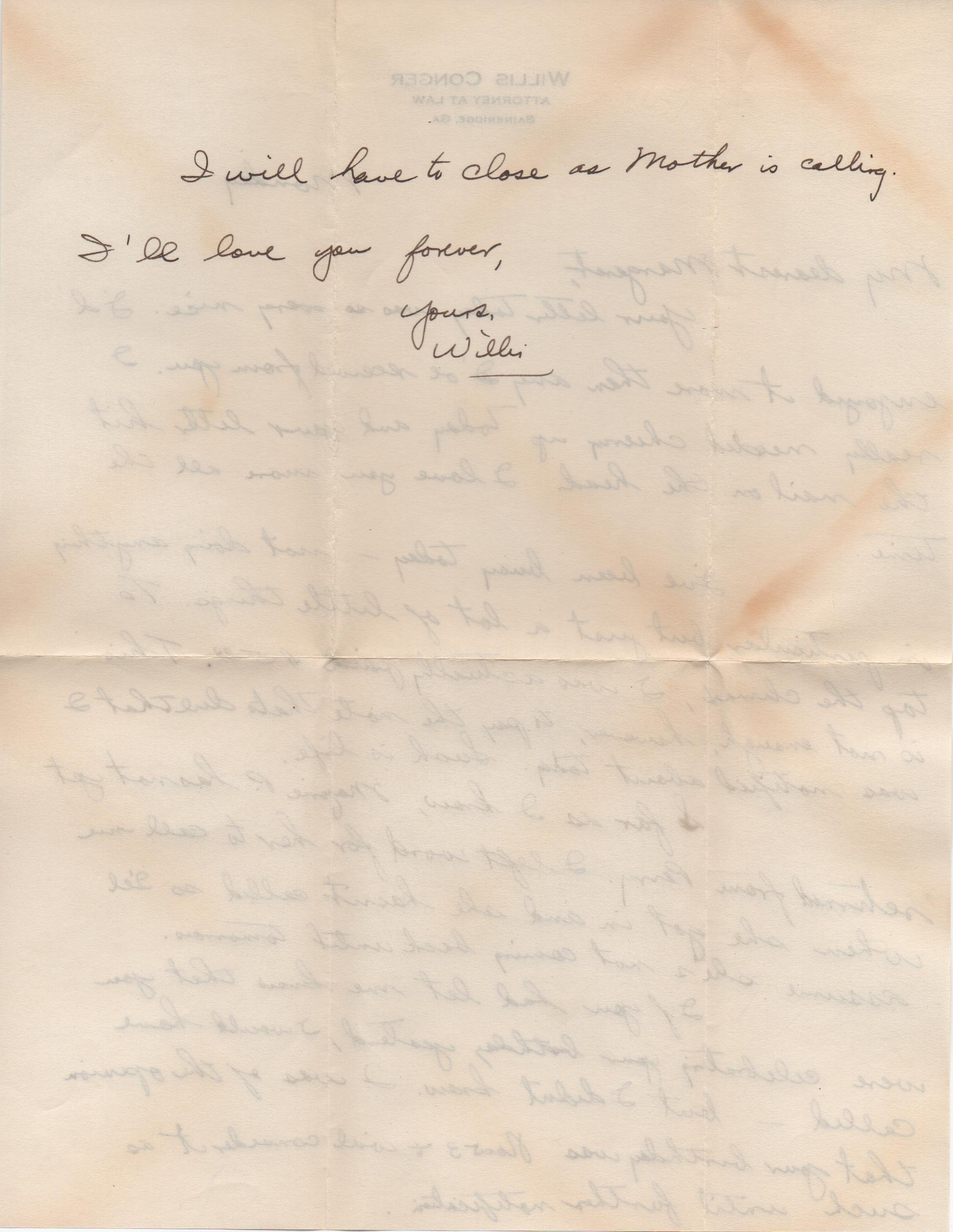August 26, 1940: Back of letter