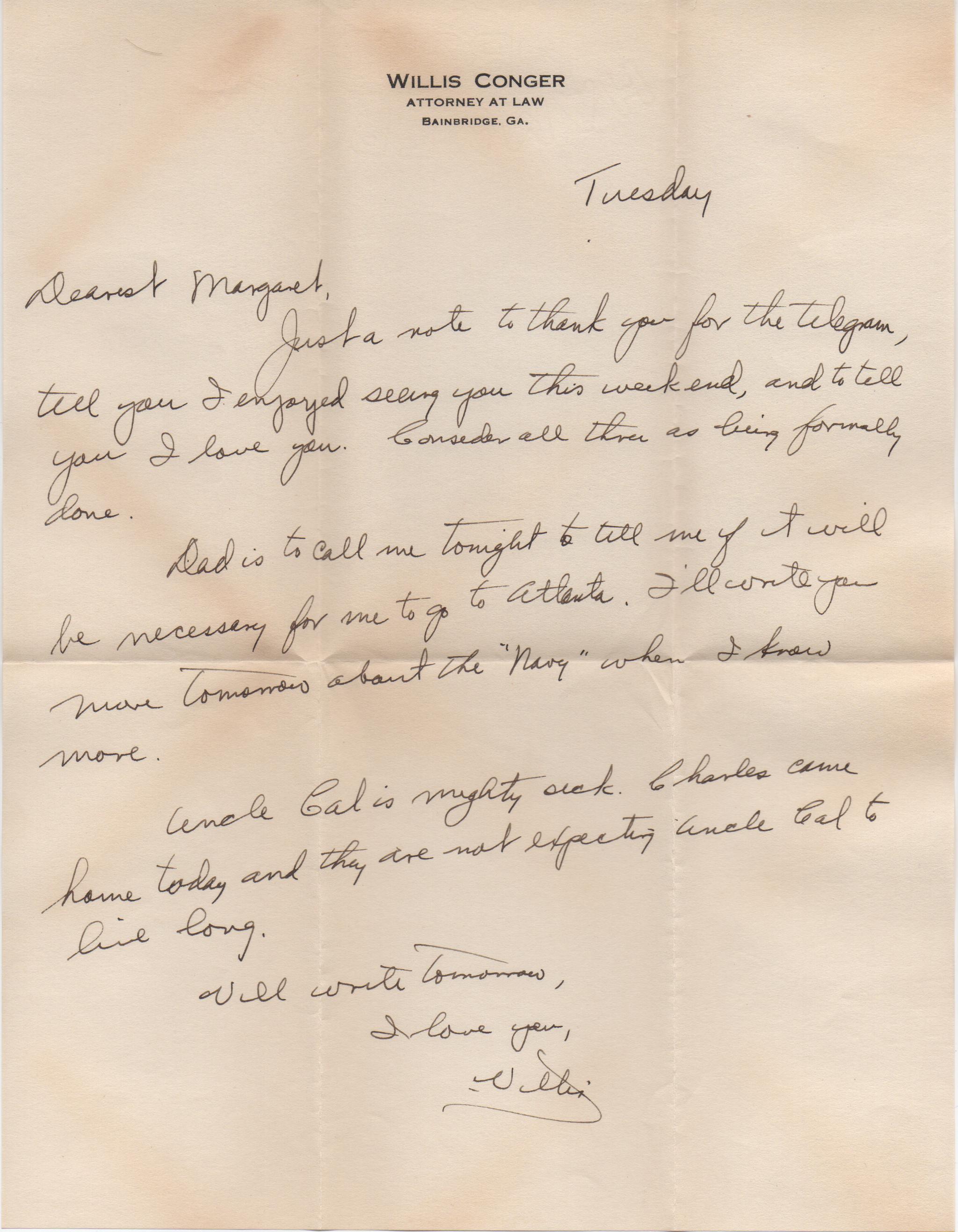 October 8, 1940: Front of letter