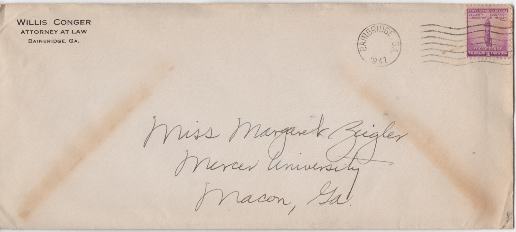 February 27, 1941: Front of envelope