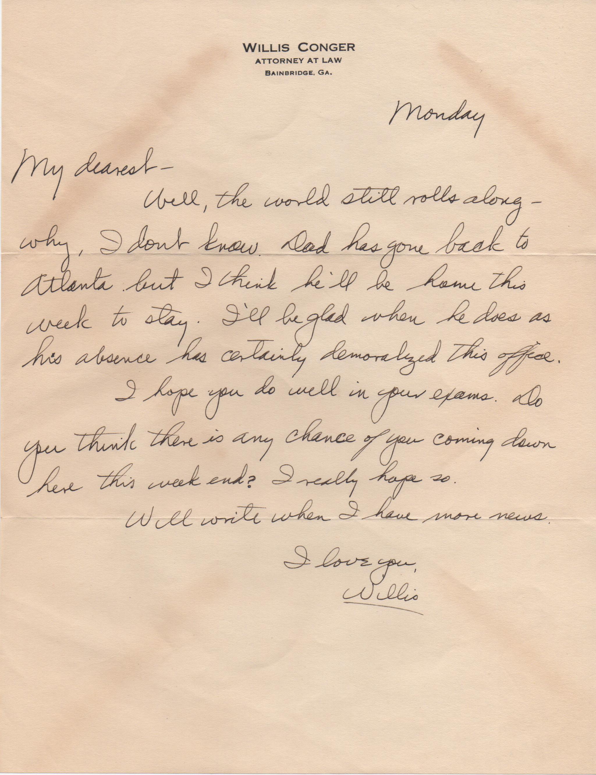 March 10, 1941: Front of letter