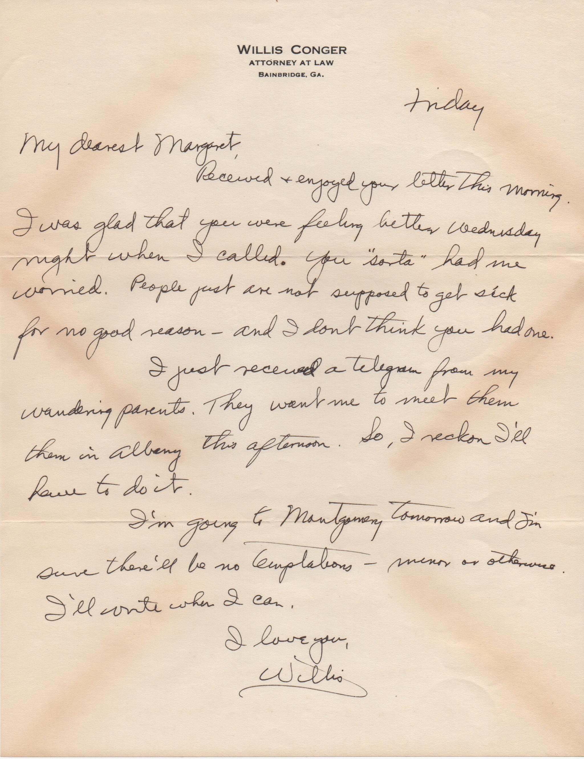 April 4, 1941: Front of letter