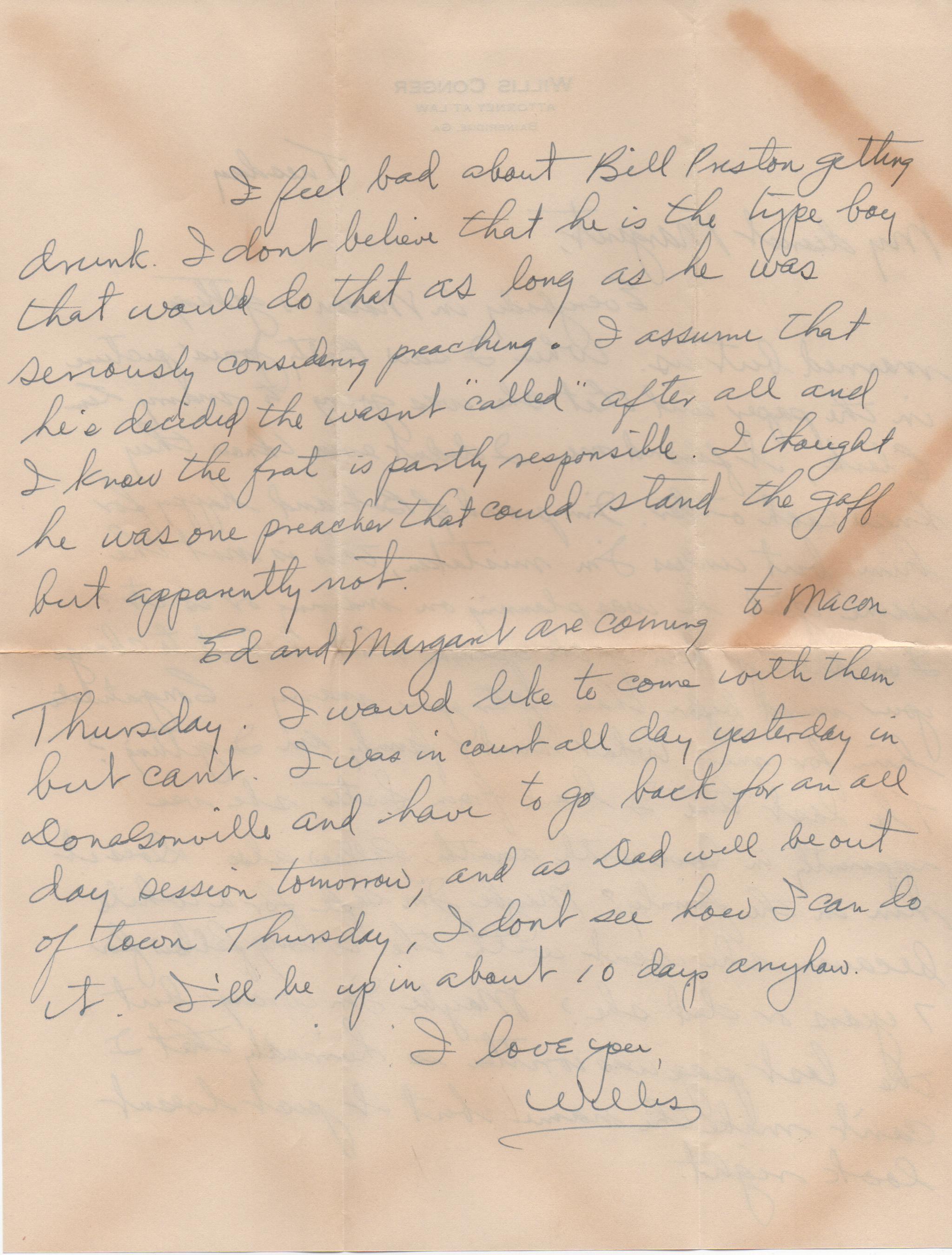 April 22, 1941: Back of letter