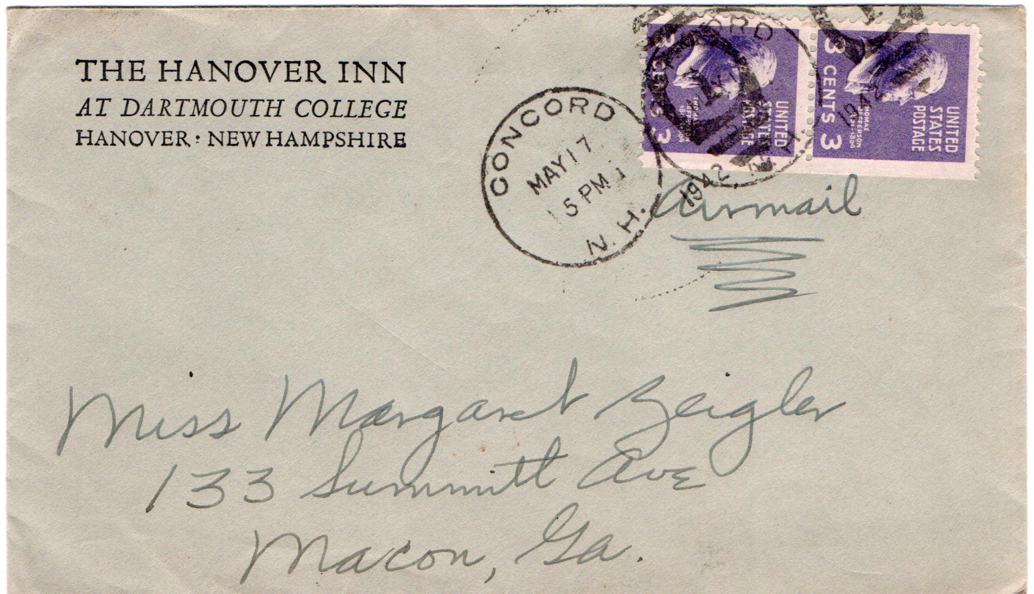 May 17, 1942: Front of envelope