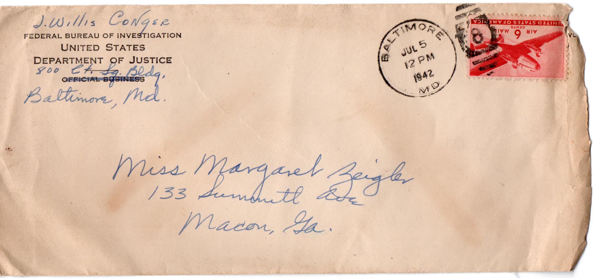 July 5, 1942: Front of envelope