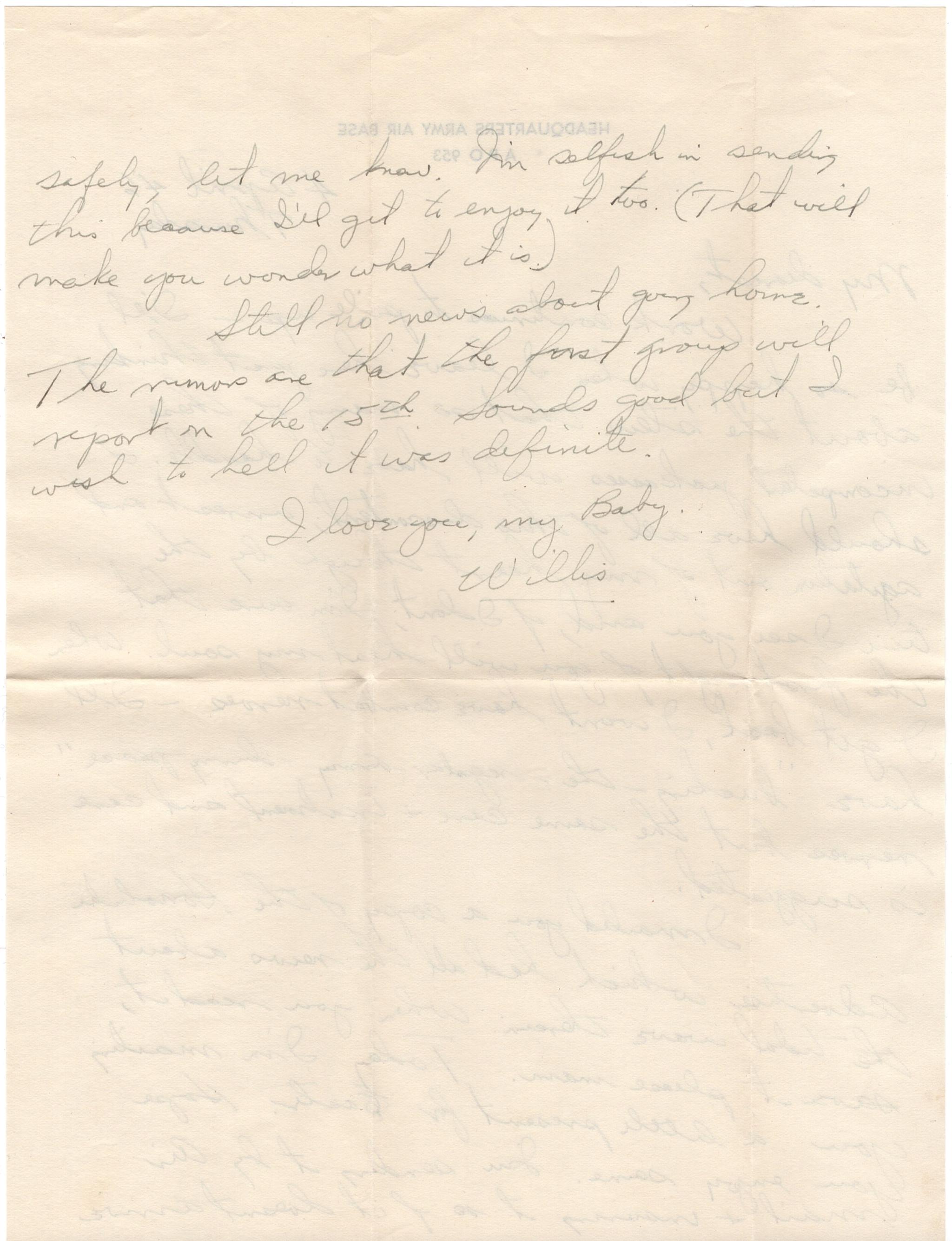 April 4, 1946: Back of letter