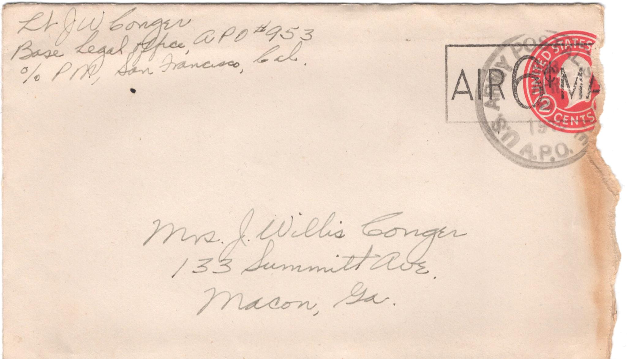 April 4, 1946: Front of envelope