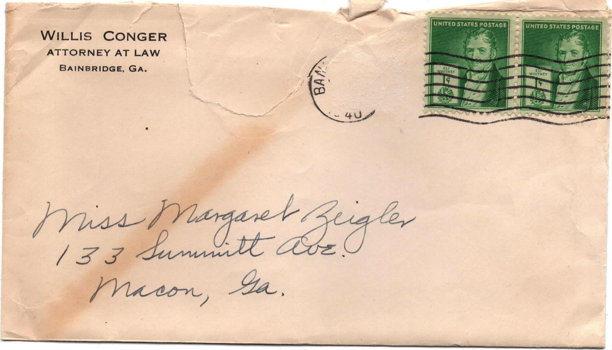 September 5, 2020: Front of envelope