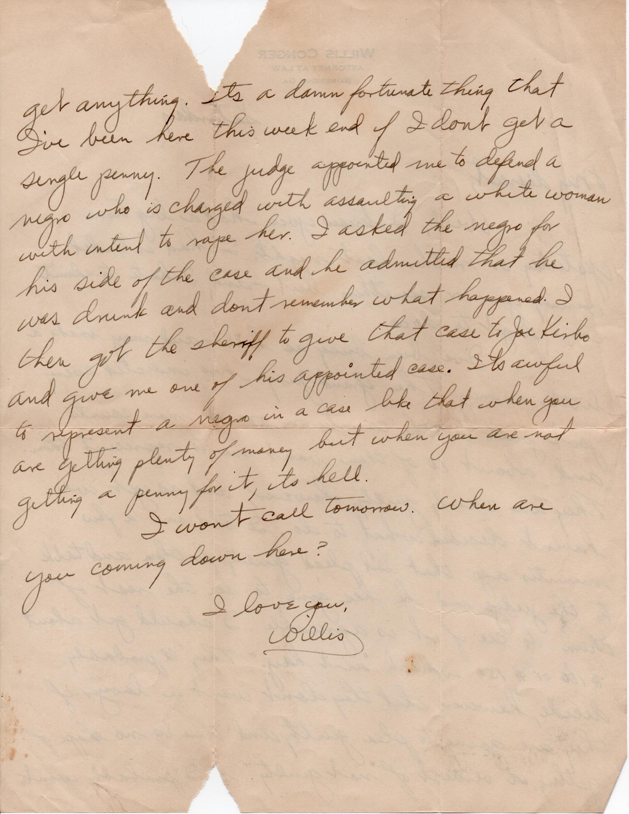 September 5, 2020: Back of letter